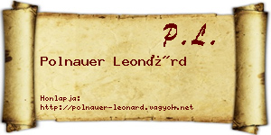 Polnauer Leonárd névjegykártya
